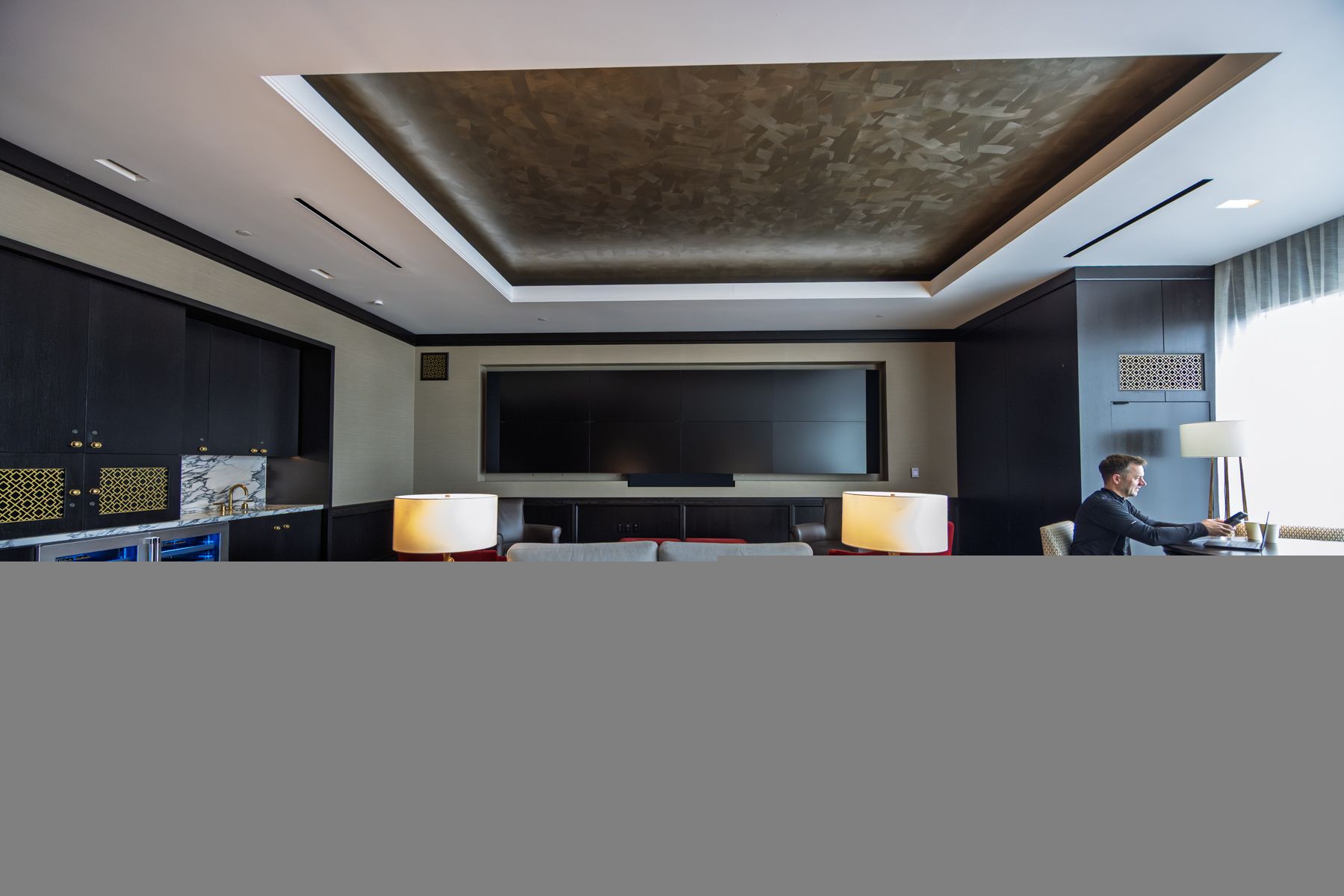 Game and entertainment room in the residents’ club at 706 Mission